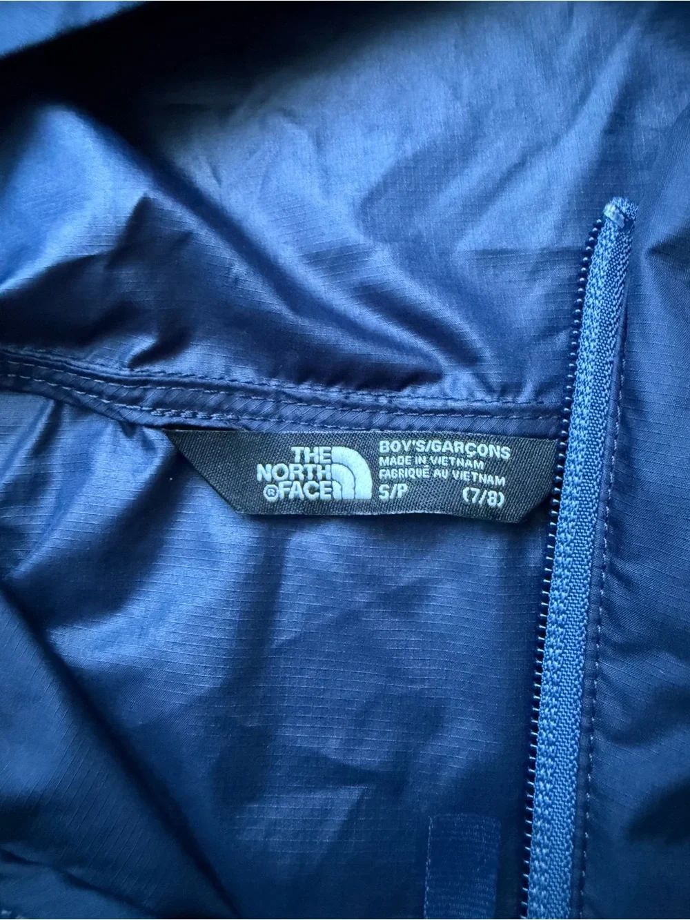The North Face Boys 7/8 Blue Half-Zip Hooded Pullover Jacket